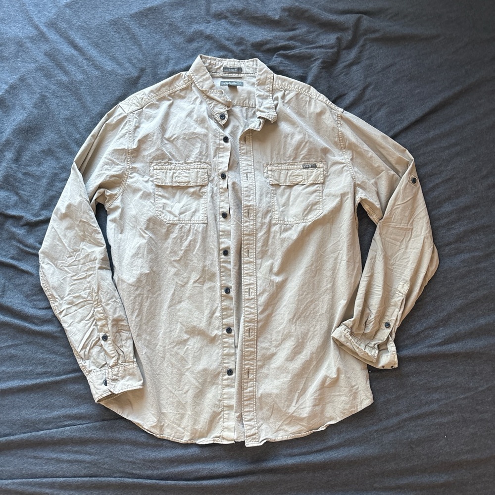 Eddie Bauer Tan Button Up